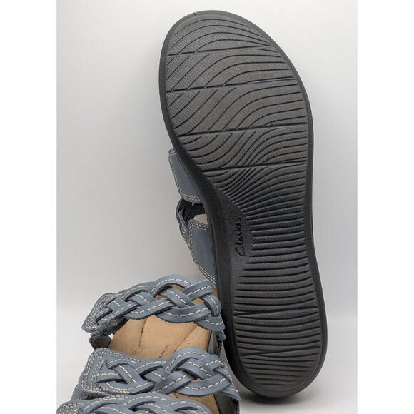 Clarks Laurieann Women's Size 11 M Sandals Blue Leather Straps Adjustable Slides - Picture 6 of 7